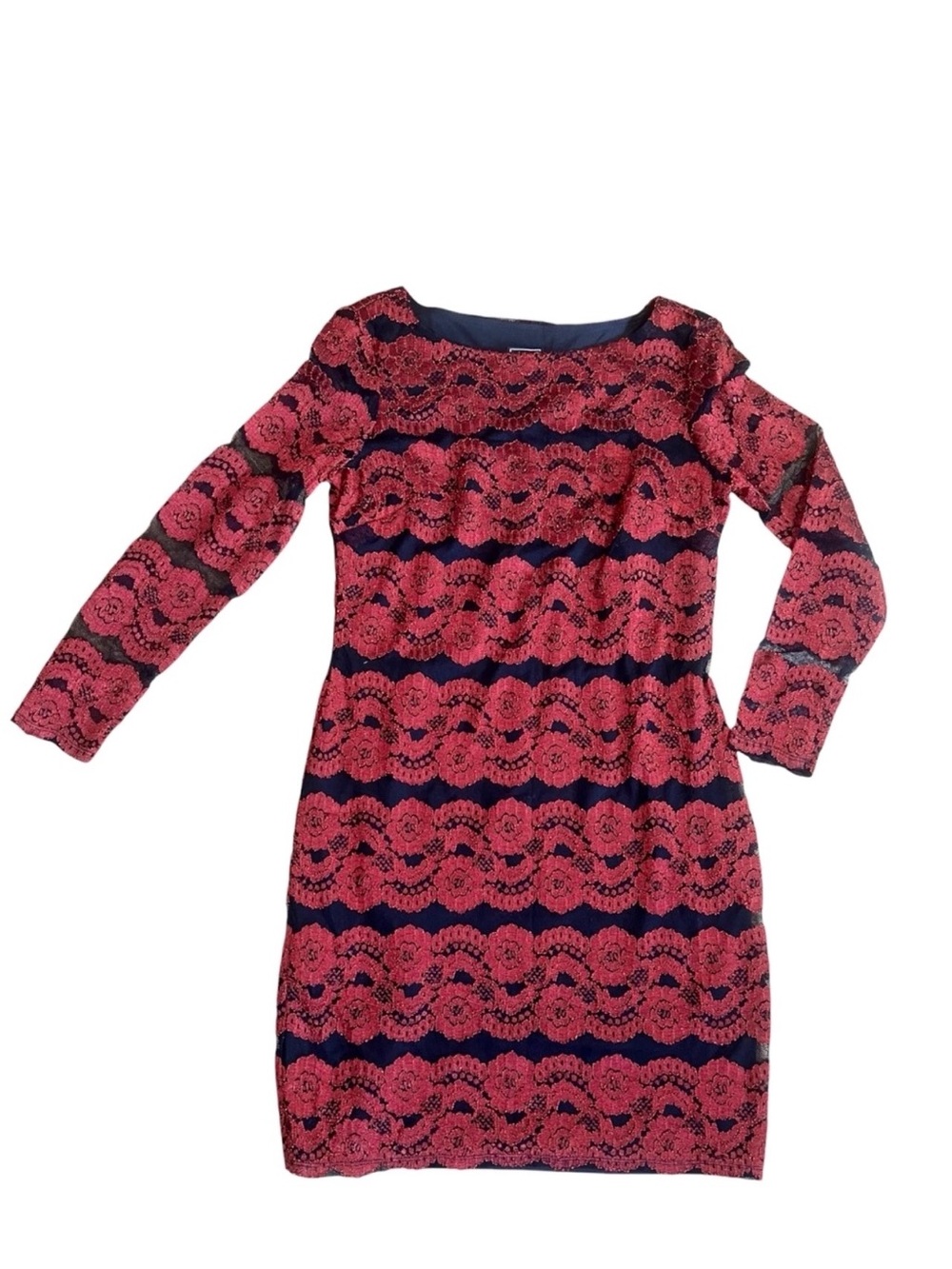 JH Evenings Lace Floral Sheath Dress. Size 8P